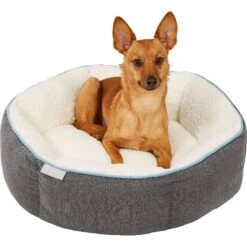 Frisco Sherpa Hexagon Bolster Cat & Dog Bed -Dog Supplies Sale 144813 PT4. AC SS1800 V1578442740