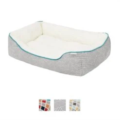 Frisco Sherpa Rectangular Bolster Cat & Dog Bed -Dog Supplies Sale 144851 PT2. AC SS1800 V1566404560