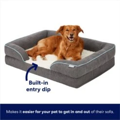 Frisco Plush Orthopedic Front Bolster Cat & Dog Bed W/Removable Cover -Dog Supplies Sale 144862 PT2. AC SS1800 V1667229042