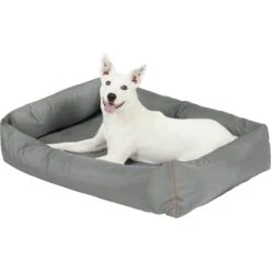 Frisco Rectangular Bolster Dog Bed W/Removable Cover, Dark Gray -Dog Supplies Sale 144865 PT4. AC SS1800 V1578443251