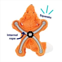 Frisco Fox Plush With Inside Rope Squeaky Dog Toy -Dog Supplies Sale 147065 PT2. AC SS1800 V1692019954