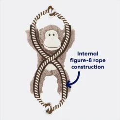 Frisco Monkey Plush With Rope Squeaky Dog Toy -Dog Supplies Sale 147067 PT2. AC SS1800 V1678723896