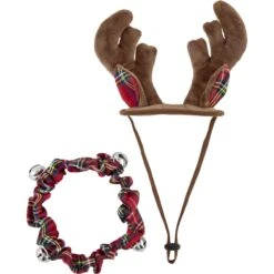Frisco Holiday Antler Headband & Bell Collar Dog & Cat Costume -Dog Supplies Sale 160658 PT3. AC SS1800 V1568818030