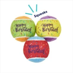Frisco Birthday Fetch Squeaky Tennis Ball Dog Toy -Dog Supplies Sale 162914 PT2. AC SS1800 V1692020013