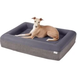 Frisco Orthopedic Rectangular Bolster Cat & Dog Bed W/Removable Cover -Dog Supplies Sale 210226 PT2. AC SS1800 V1590067655