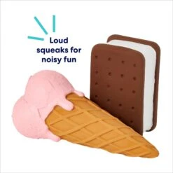 Frisco Ice Cream Sandwich & Ice Cream Cone Latex Squeaky Dog Toy -Dog Supplies Sale 213840 PT2. AC SS1800 V1695748351