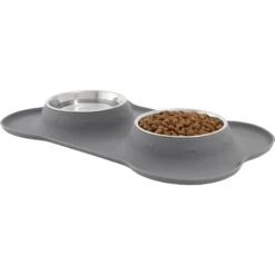 Frisco Silicone Stainless Steel Double Diner Dog & Cat Bowl -Dog Supplies Sale 215990 PT2. AC SS1800 V1591020093