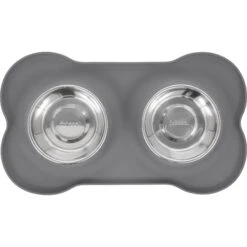 Frisco Silicone Stainless Steel Double Diner Dog & Cat Bowl -Dog Supplies Sale 215990 PT3. AC SS1800 V1591020095