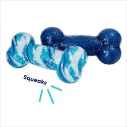 Frisco Retro Denim & Swirl TPR Bone Squeaky Dog Toy -Dog Supplies Sale 230341 PT2. AC SS1800 V1695748841