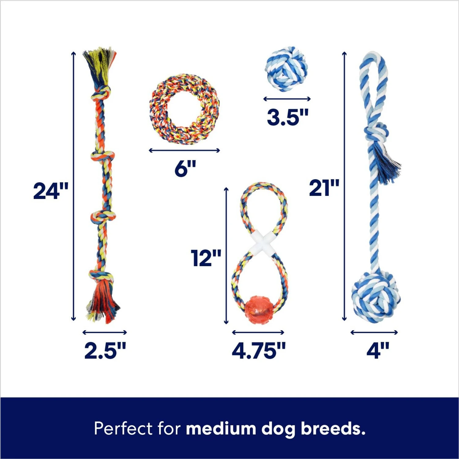 Frisco Rope Multipack For Medium Dog Toys 4 Frisco Rope Multipack For Medium Dog Toys - Image 2