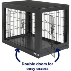 Frisco Double Door Furniture Style Dog Crate, Black -Dog Supplies Sale 253026 PT3. AC SS1800 V1615840384