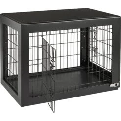 Frisco Double Door Furniture Style Dog Crate, Black -Dog Supplies Sale 253026 PT5. AC SS1800 V1617644239