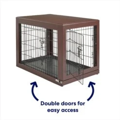Frisco Double Door Furniture Style Dog Crate, Brown -Dog Supplies Sale 253033 PT3. AC SS1800 V1617644270
