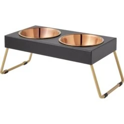 Frisco Copper Stainless Steel Elevated Foldable Double Dog & Cat Bowls -Dog Supplies Sale 253060 PT6. AC SS1800 V1616595426