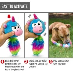 Hyper Pet Doggie Pal Unicorn Squeaky Interactive Plush Dog Toy -Dog Supplies Sale 258938 PT4. AC SS1800 V1605920843