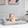 Frisco Faux Linen Corner Personalized Bolster Dog Bed W/Removable Cover, Harbour Blue, XL -Dog Supplies Sale 262161 MAIN. AC SS1800 V1615828300