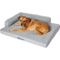 Frisco Faux Linen Corner Personalized Bolster Dog Bed W/Removable Cover, Harbour Blue, XL -Dog Supplies Sale 262161 PT2. AC SS1800 V1615568485