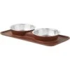 Frisco Silicone Stainless Steel Double Diner Dog & Cat Bowl, Brown -Dog Supplies Sale 277551 MAIN. AC SS1800 V1627933884
