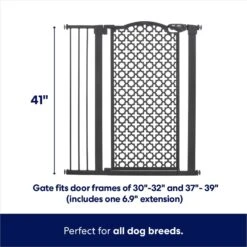 Frisco Metal Pattern Extra Tall Auto-close Dog Gate -Dog Supplies Sale 280288 PT1. AC SS1800 V1649429845