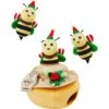 Frisco Holiday Bee Merry Hide & Seek Puzzle Plush Squeaky Dog Toy -Dog Supplies Sale 287099 MAIN. AC SS1800 V1694813159