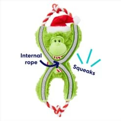 Frisco Holiday Monkey Plush With Rope Squeaky Dog Toy -Dog Supplies Sale 287115 PT2. AC SS1800 V1695044339
