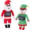Frisco Holiday Bad Santa & Elf Plush Squeaky Dog Toy -Dog Supplies Sale 287223 MAIN. AC SS1800 V1632775375