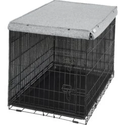 Frisco Faux Linen Dog Crate Cover -Dog Supplies Sale 289630 PT4. AC SS1800 V1644248877