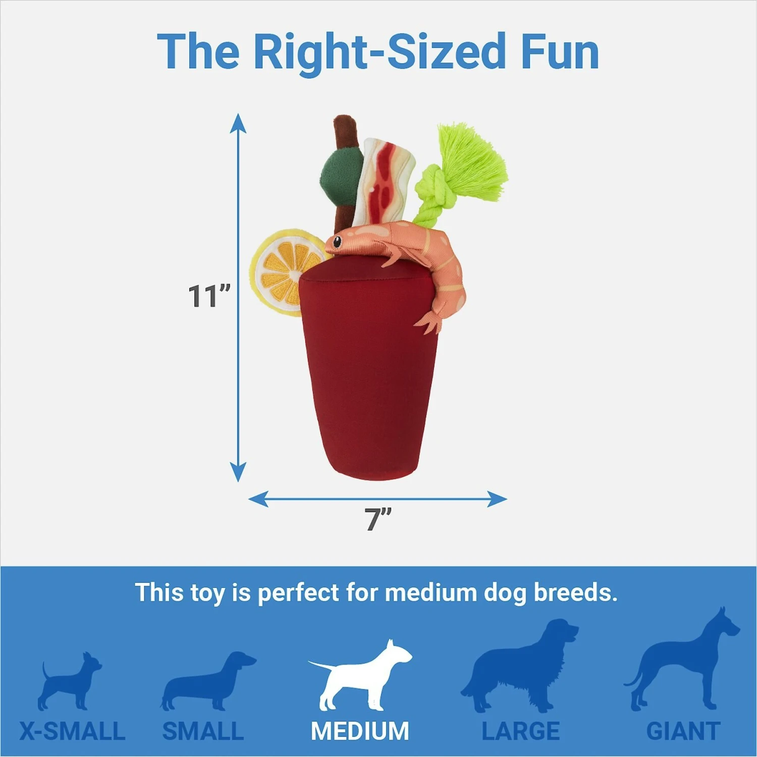 Frisco Brunch Bloody Mary Plush Squeaky Dog Toy 4 Frisco Brunch Bloody Mary Plush Squeaky Dog Toy - Image 2