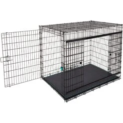 Frisco Heavy Duty Enhanced Lock Sliding Double Door Fold & Carry Wire Dog Crate & Mat Kit, 54 Inch -Dog Supplies Sale 297463 PT6. AC SS1800 V1633115115