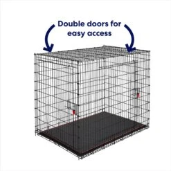 Frisco XX-Large Heavy Duty Enhanced Lock Double Door Wire Dog Crate, Fold & Carry Wire Dog Crate & Mat Kit, 54" -Dog Supplies Sale 318116 PT3. AC SS1800 V1634154738