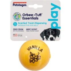 Planet Dog Orbee-Tuff Essentials Vanilla Scented Interactive Dog Ball Treat Dispenser Toy, Yellow -Dog Supplies Sale 367765 PT6. AC SS1800 V1644523906