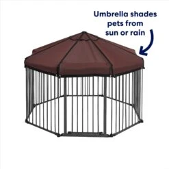Frisco Outdoor Galvanized Steel 8-Panel Configurable Gate And Playpen With Oxford Roof -Dog Supplies Sale 507086 PT2. AC SS1800 V1669212042