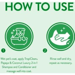 TropiClean Luxury 2 In 1 Papaya & Coconut Pet Shampoo & Conditioner & Frisco Cat & Dog Bristle Brush -Dog Supplies Sale 575094 PT3. AC SS1800 V1657660395