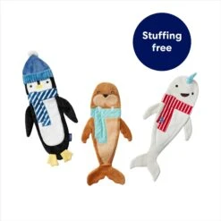 Frisco Holiday Arctic Friends Stuffing-Free Skinny Plush Squeaky Dog Toy -Dog Supplies Sale 739878 PT2. AC SS1800 V1694813220
