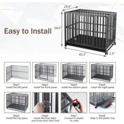 SMONTER Two Doors Heavy Duty Dog Crate -Dog Supplies Sale 904190 PT5. AC SS1800 V1688398420