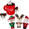 Frisco Holiday Santa's Helpers Plush Squeaky Dog Toy, 3 Count & Frisco Holiday Hot Cocoa Hide & Seek Puzzle Plush Squeaky Dog Toy -Dog Supplies Sale 986230 MAIN. AC SS1800 V1698258405