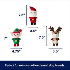 Frisco Holiday Santa's Helpers Plush Squeaky Dog Toy, 3 Count & Frisco Holiday Hot Cocoa Hide & Seek Puzzle Plush Squeaky Dog Toy -Dog Supplies Sale 986230 PT2. AC SS1800 V1700690565