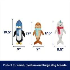 Frisco Holiday Ho Ho Ho Fetch Squeaky Tennis Ball Dog Toy & Frisco Holiday Arctic Friends Stuffing-Free Skinny Plush Squeaky Dog Toy -Dog Supplies Sale 986310 PT6. AC SS1800 V1698258464